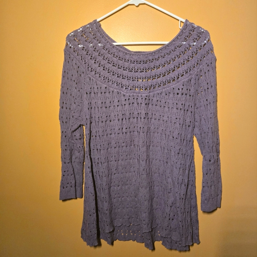Nine West Purple Knit Sweater - Vintage America PTP=17"